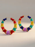 Multi Large Bamboo Earrings Women