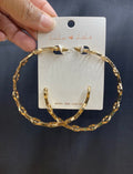 Lala Rhinestone Hoop Gold Earrings Post Back