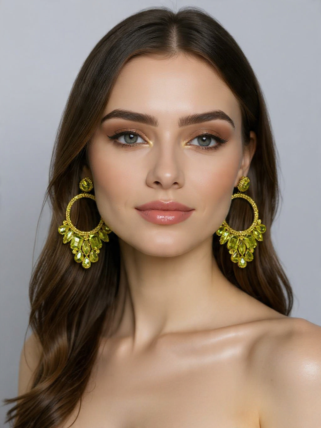 Miro Crystal Collection Rhinestone Fashion Jewelry Yellow Earrings Women