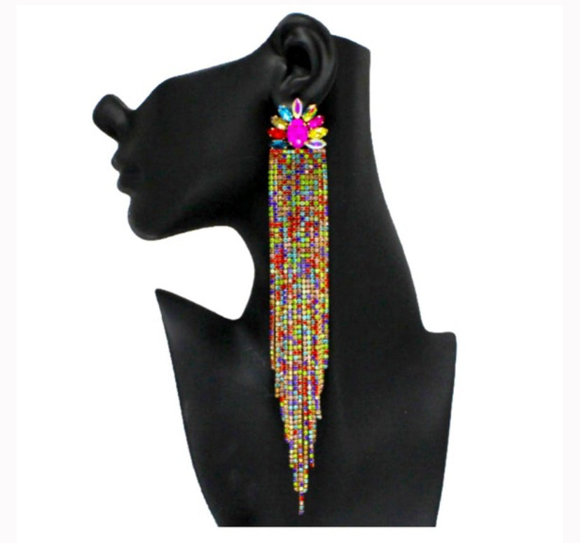 Encour Multi Rhinestone Chandelier Fashion Jewelry Earrings Women