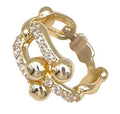 Gold Plated with Pave CZ Alloy Ring Women