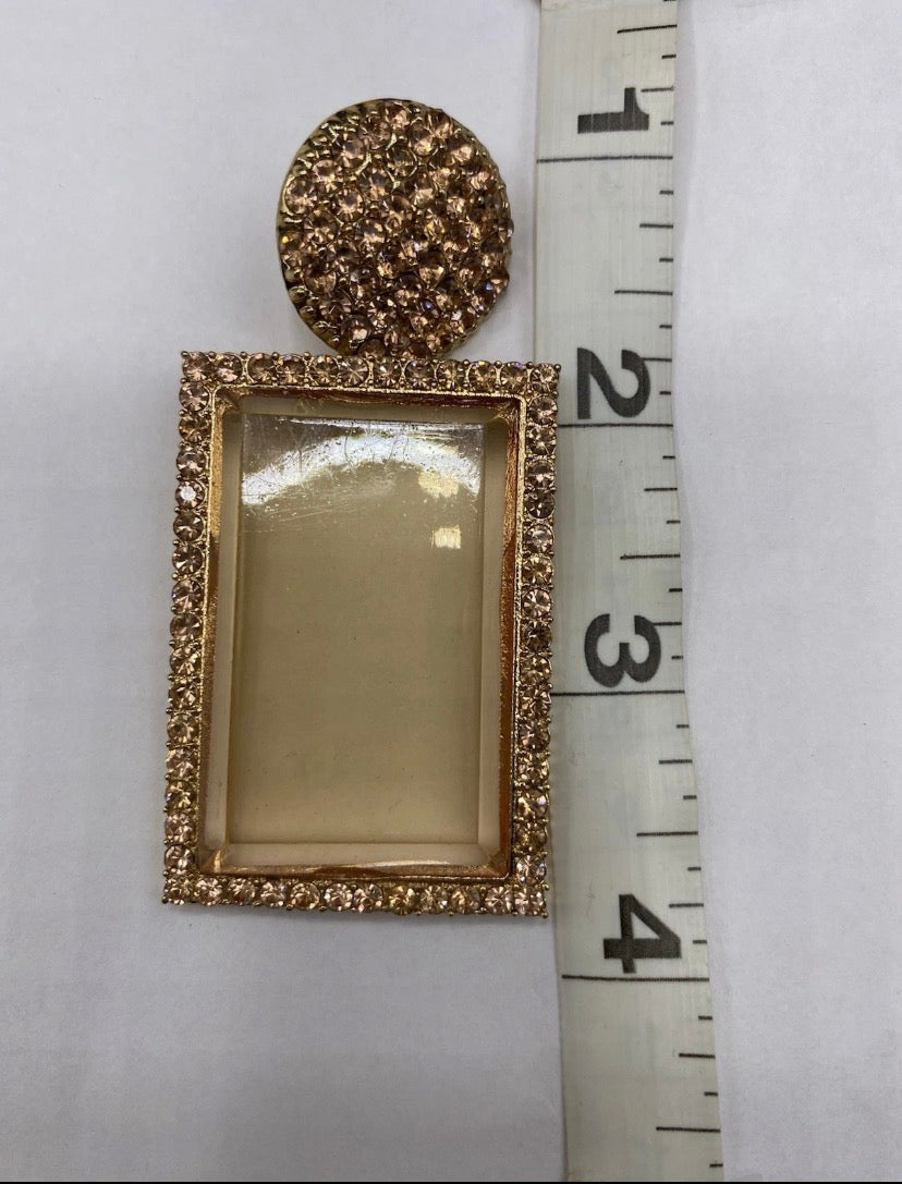 Rhinestone Square Fashion  Earrings Jewelry Women