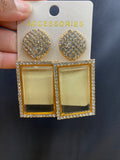 Rhinestone Square Fashion  Earrings Jewelry Women