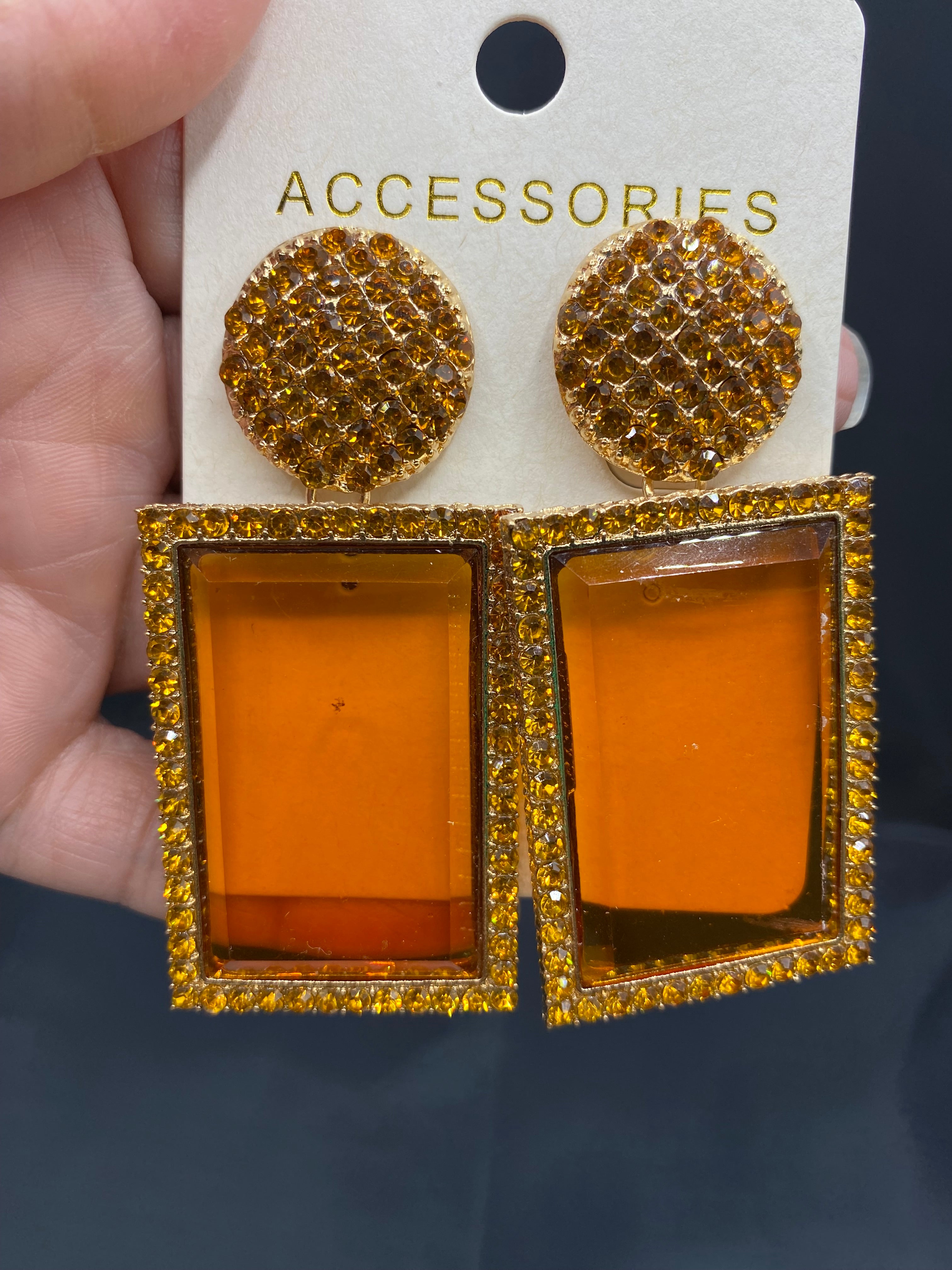 Rhinestone Square Fashion  Earrings Jewelry Women